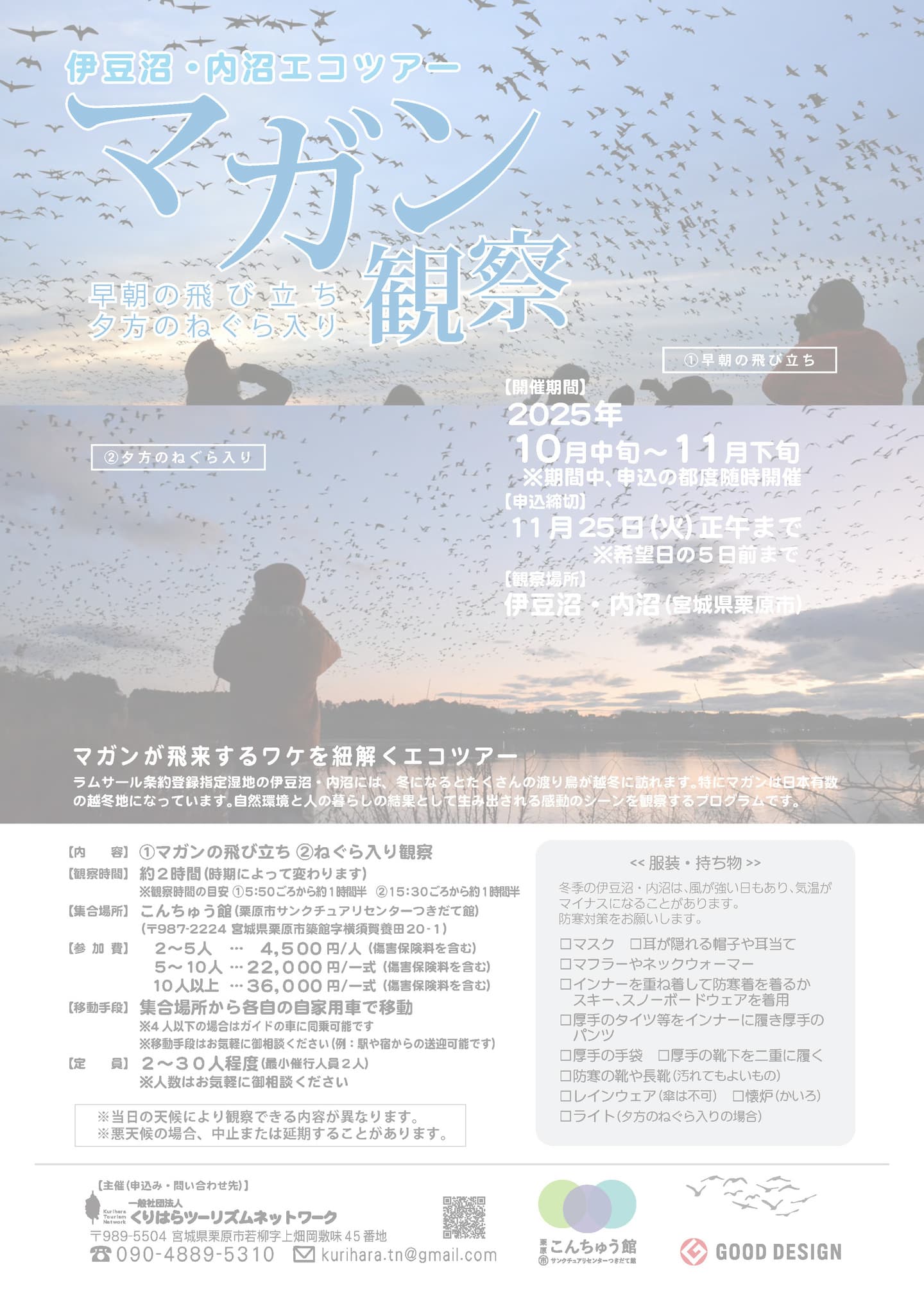 伊豆沼・内沼エコツアー「マガン観察」